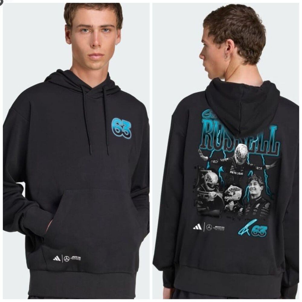 Adidas Mercedes AMG Petronas Formula Team George Russell Graphic Hoodie